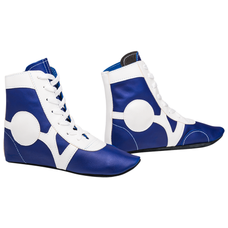 Купить Обувь для самбо SM-0102, кожа, синий Rusco в Межгорье 