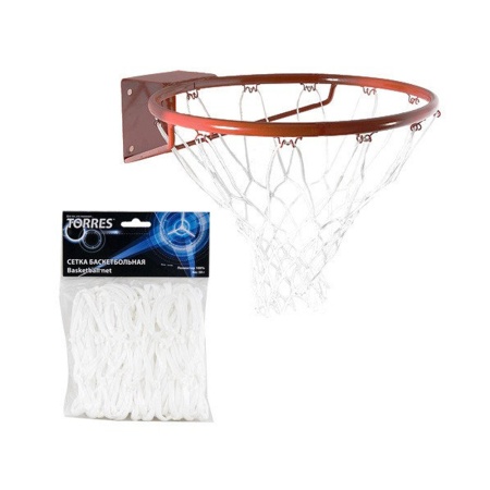 Купить Сетка баскетбольная Torres, нить 4 мм, белая в Межгорье 