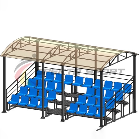 Купить Трибуна для зрителей 4 ряда на 34 места с навесом и перилами в Межгорье 