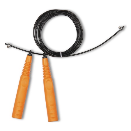 Купить Скакалка высокооборотная Кроссфит стальной шнур в оплетке 2.9 м чёрно-оранжевая в Межгорье 
